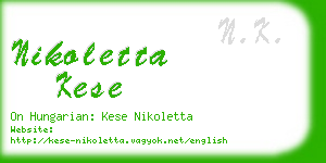 nikoletta kese business card